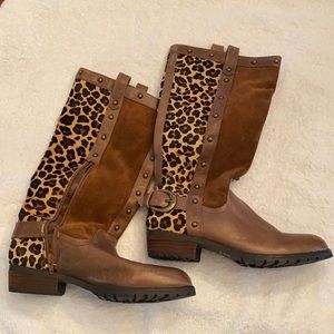 Steve Madden leather and cheetah print boots